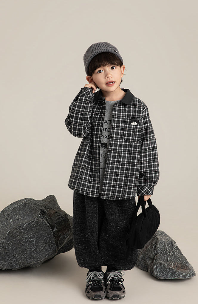 Oversized Plaid Jacket – Kids