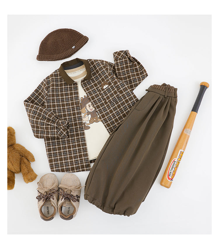Oversized Plaid Jacket – Kids