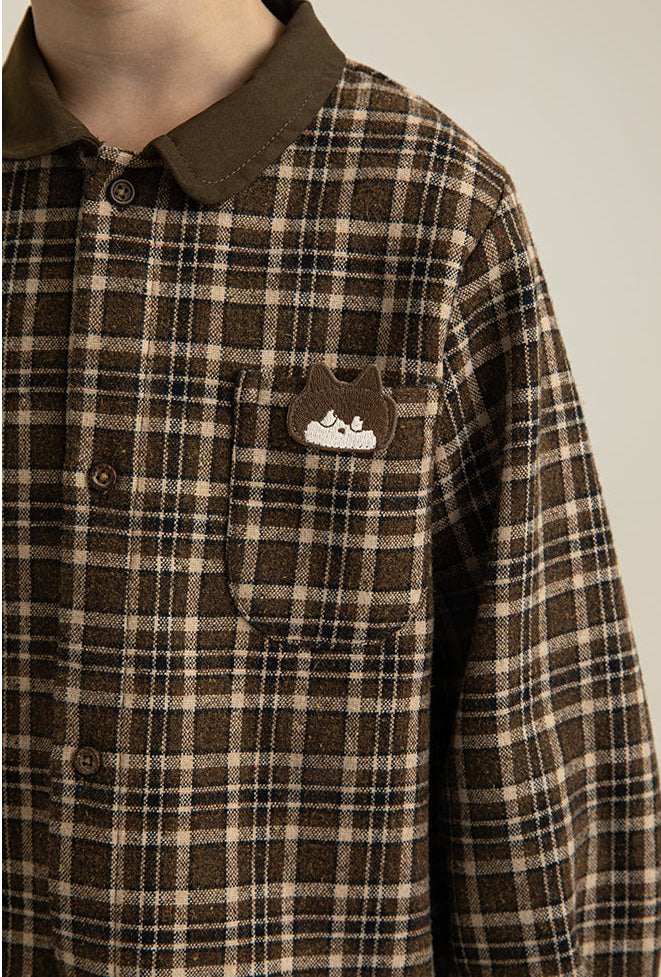 Oversized Plaid Jacket – Kids