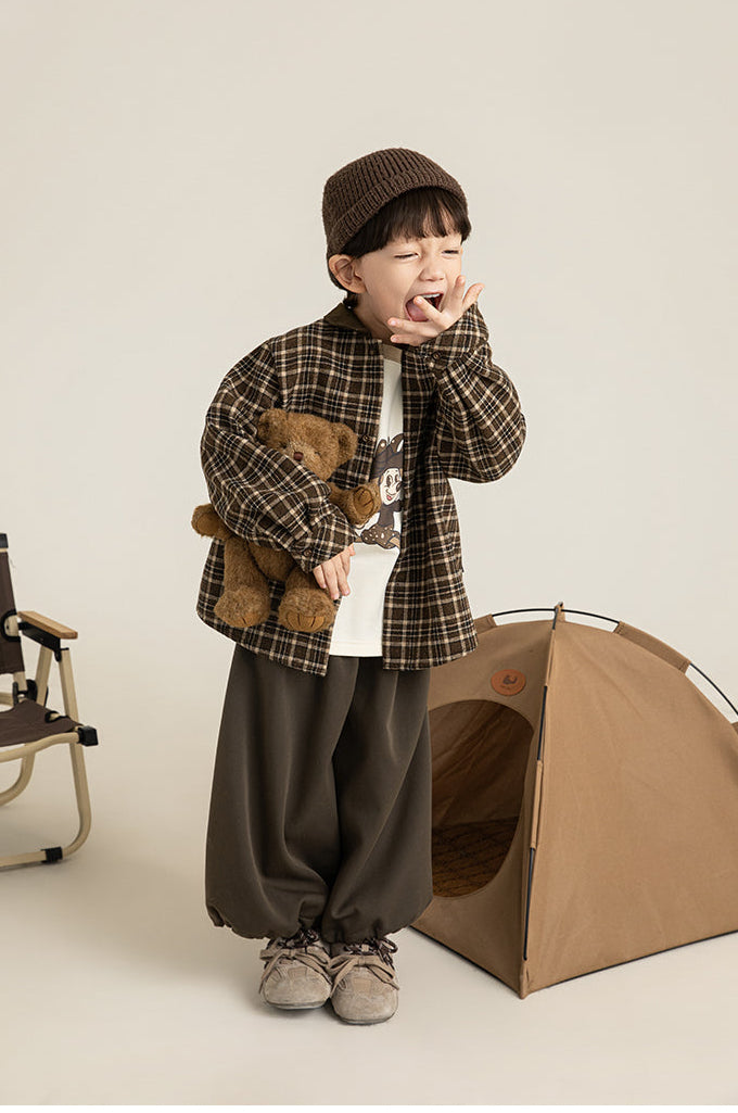 Oversized Plaid Jacket – Kids