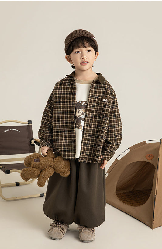 Oversized Plaid Jacket – Kids