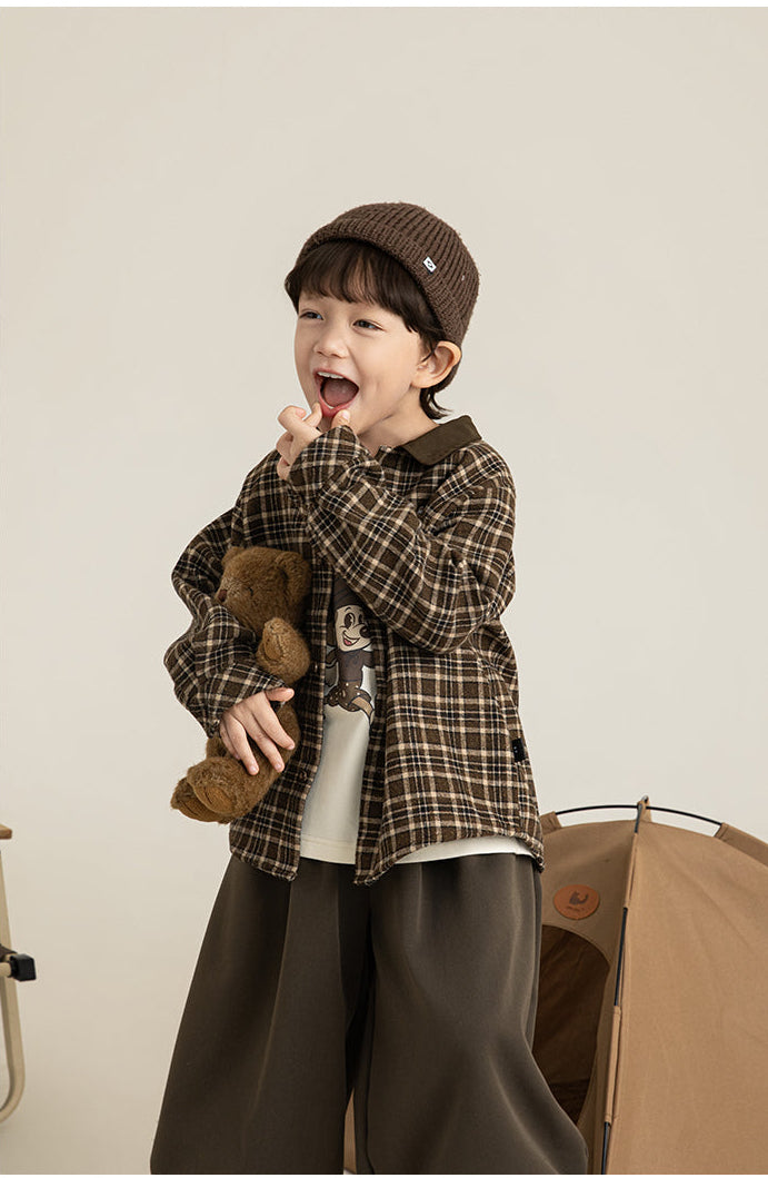 Oversized Plaid Jacket – Kids