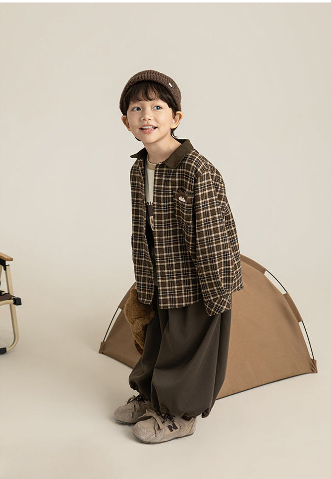 Oversized Plaid Jacket – Kids