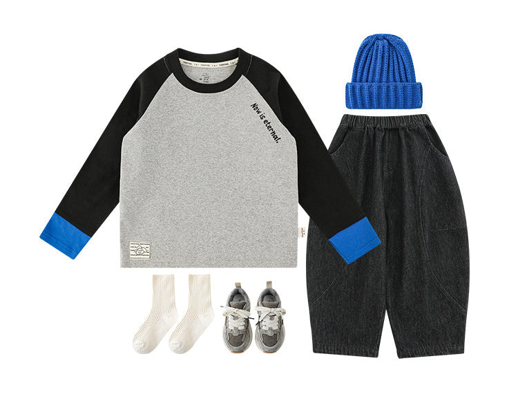 Urban Play Raglan Tee – Grey/Black