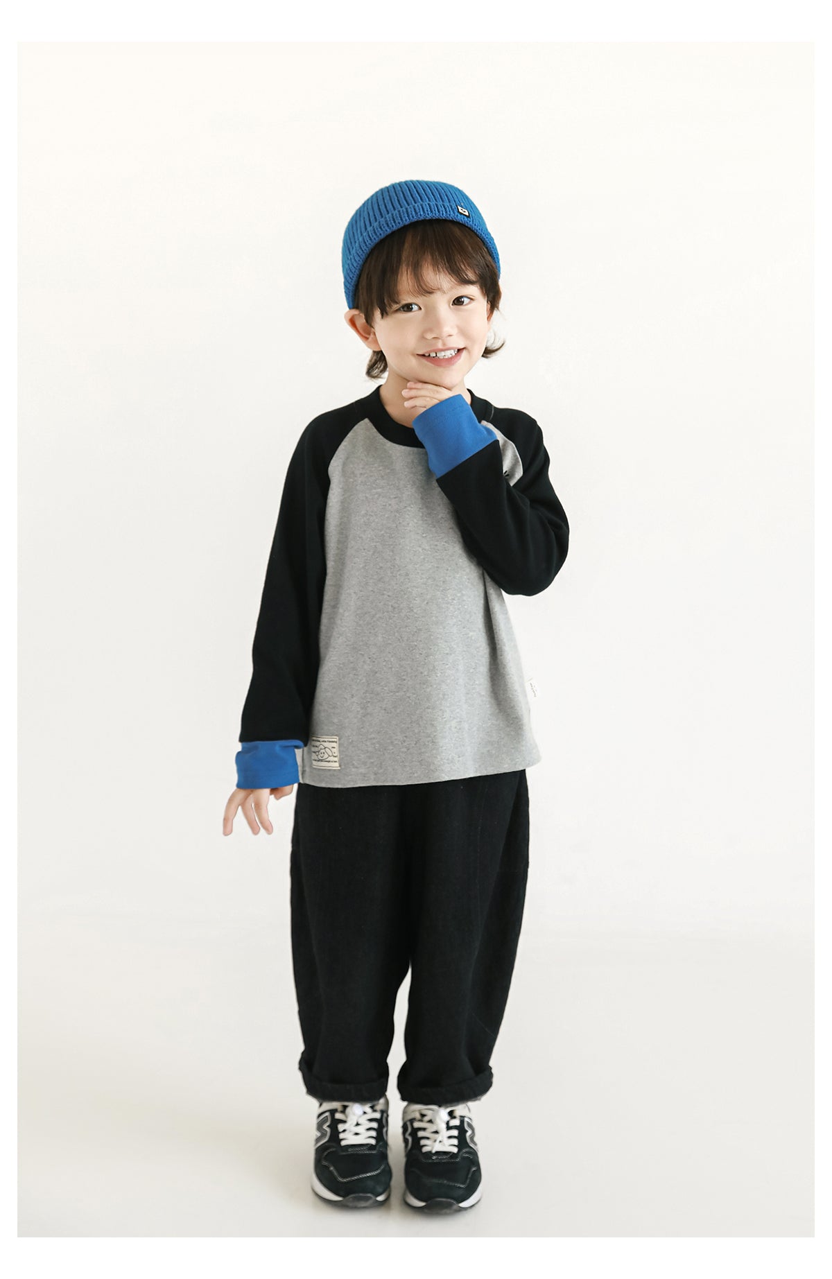 Urban Play Raglan Tee – Grey/Black