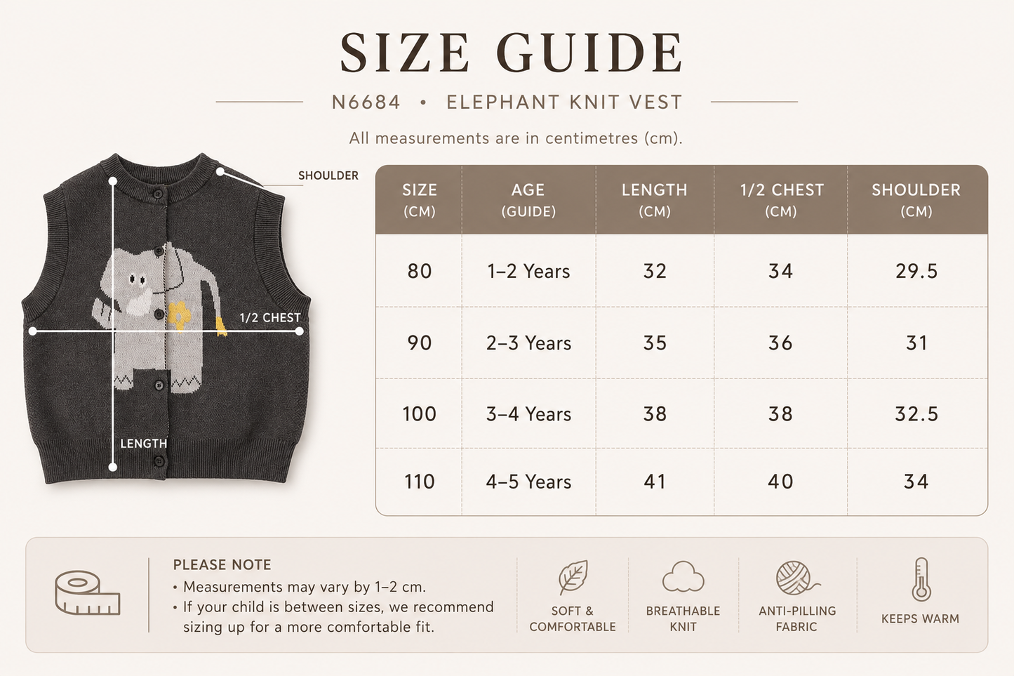 Little Elephant Knit Vest